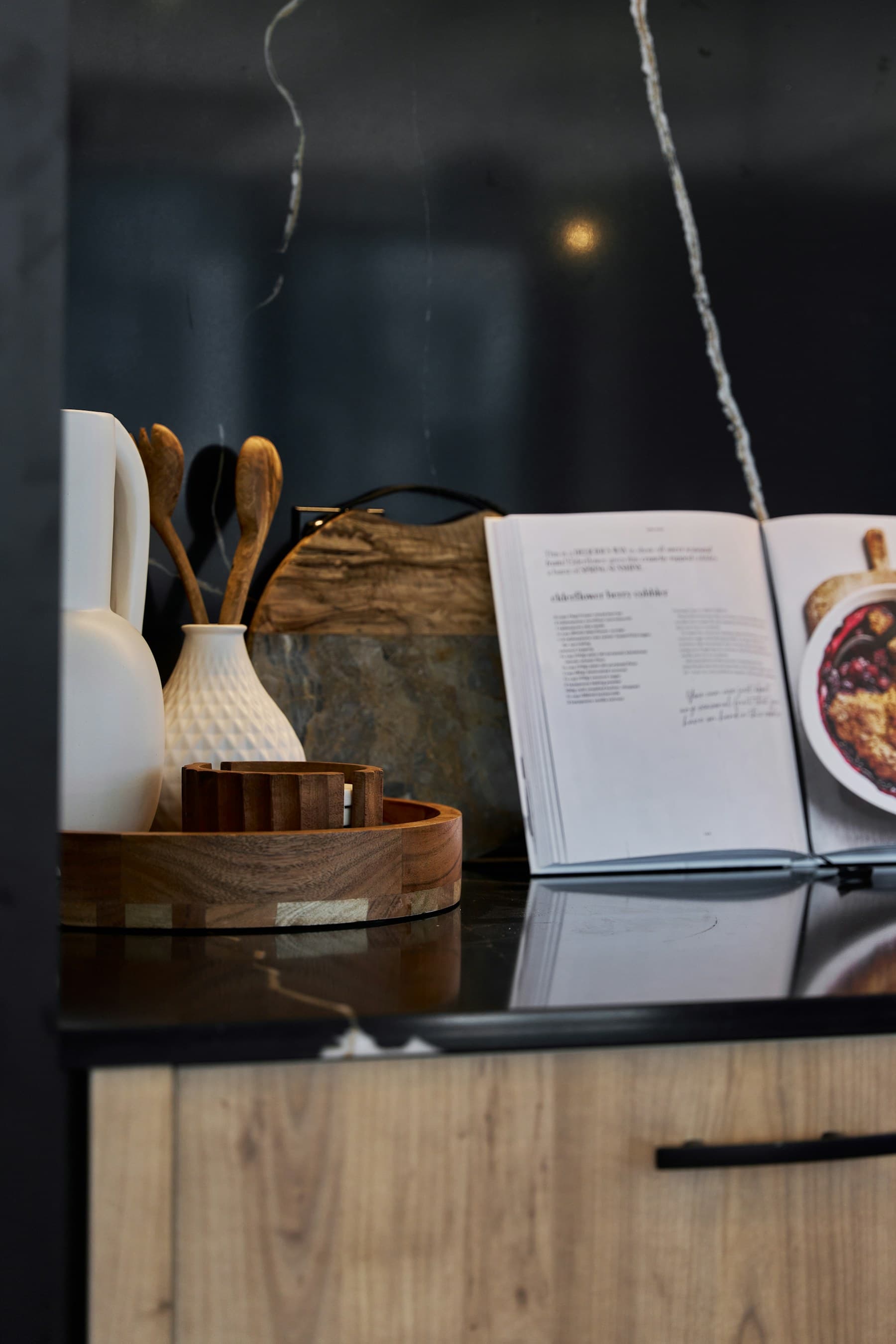 Kitchen worktop shown using licensed stock photography