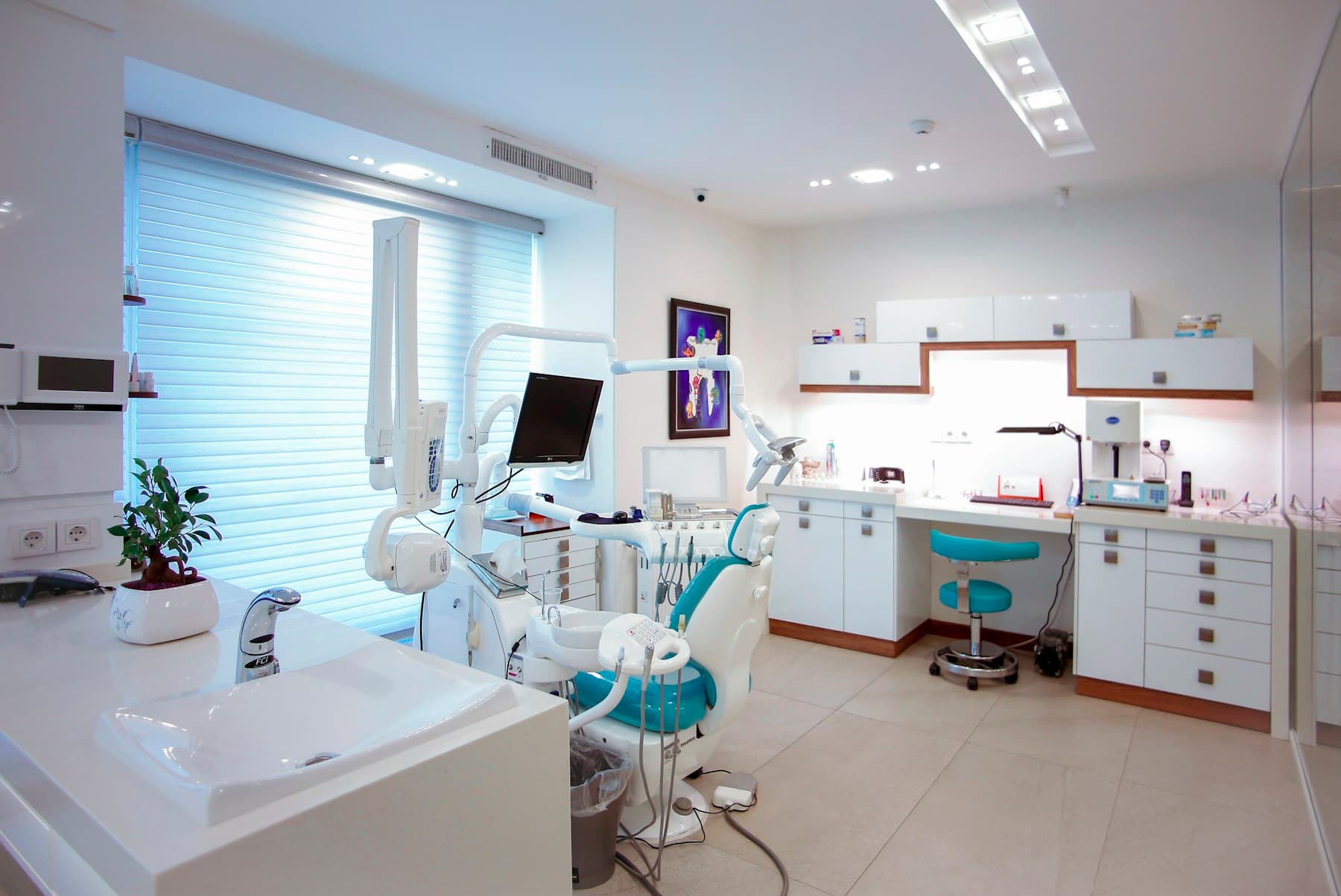 Modern treatment room shown using licensed stock photography