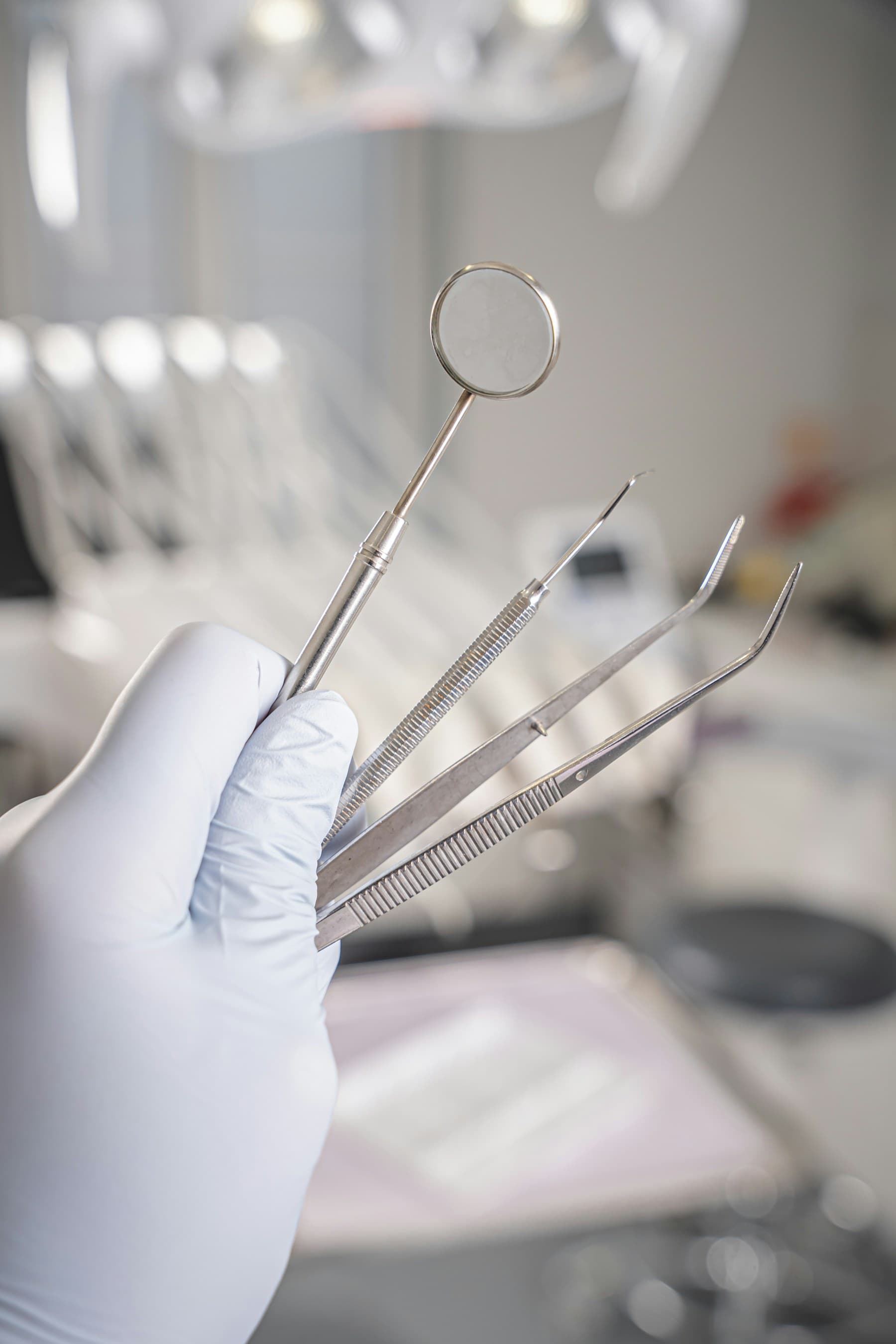 Dental instruments shown using licensed stock photography